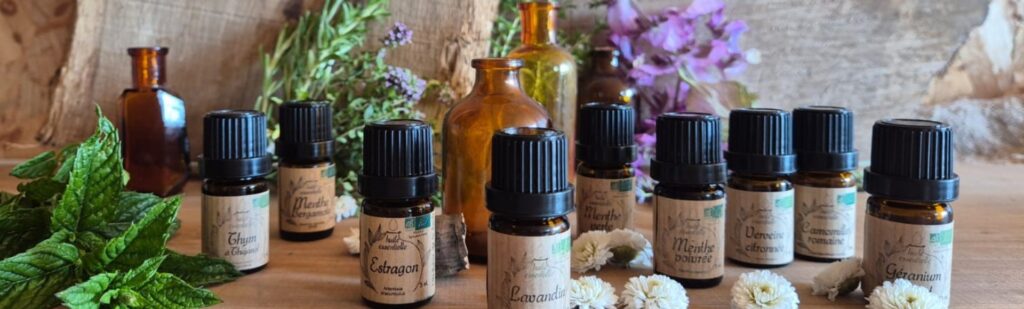 bannière de la boutique de l'herberie de la Saulx : les huiles essentielles